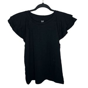 GAP Women's Black Flutter Sleeve Tee